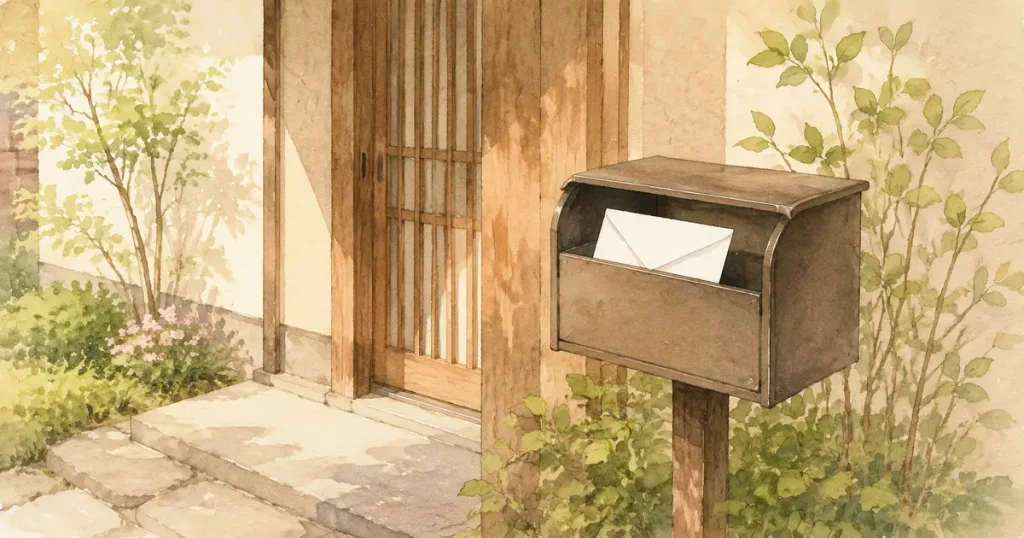 玄関先の郵便受けに入った封筒
