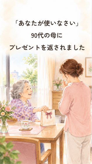 動画「90代の母に返されたプレゼント」の1枚目の画像